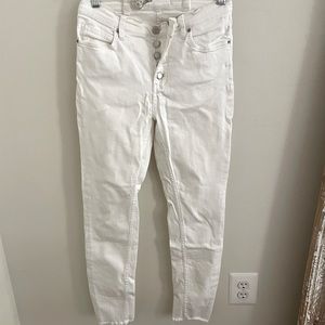 Free People white stretch skinny jeans